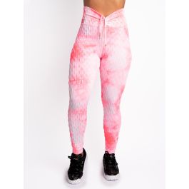Rue21 Leggings Women's Small Pink Tie Dye Pull On Cinched Hem Stretch NEW